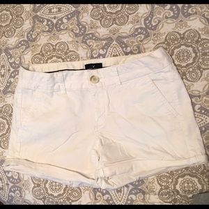 American Eagle white midi shorts